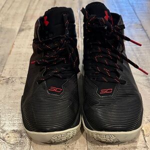 Under Armour Black and Red Athletic Shoes